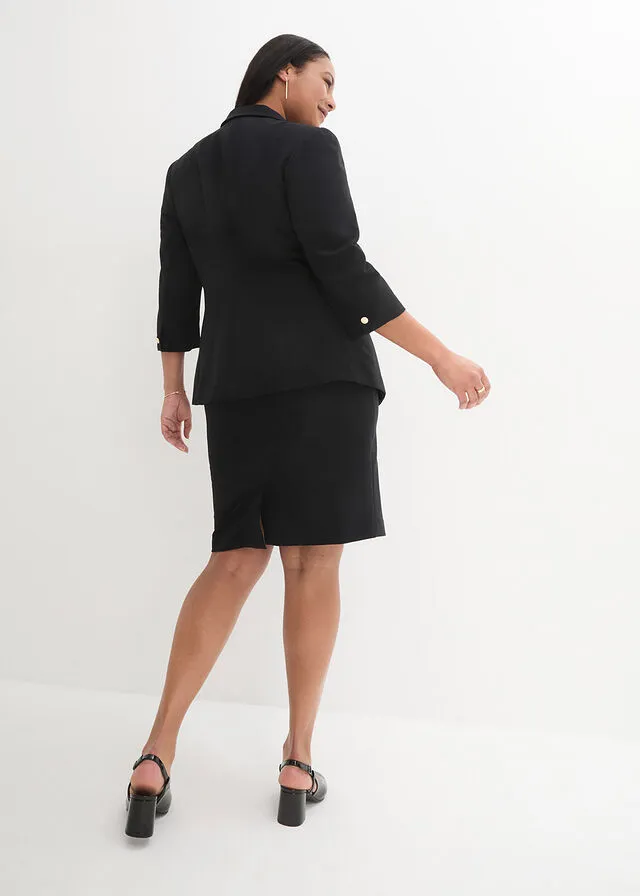 Traje chaqueta (2 piezas): Americana y falda Negro